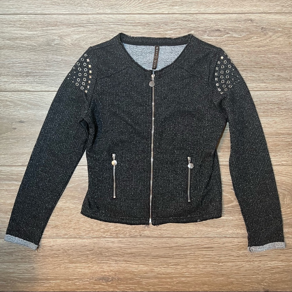 Mash Kiss Girl’s Gray Jacket with Studs Size 12
